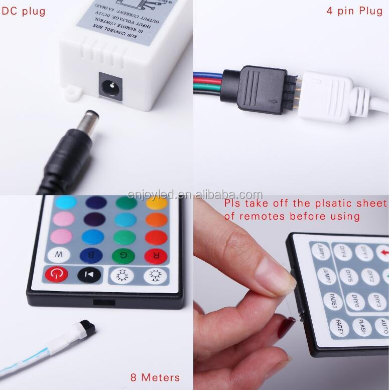 All in One Set Waterproof 5m Strip 44Key IR Remote Controller and 12V 5A power supply RGB Flexible 5050 LED Strip Light