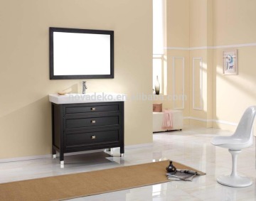 2015 new antique solid wood bathroom vanity floor mounted oak wood vanity new wooden bathroom furnitures