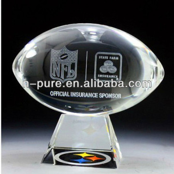 Oval Crystal Paperweight Trophy