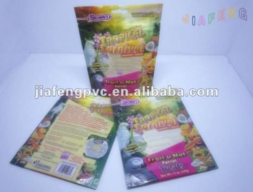 Plastic inflatable food packaging bag for pet treats