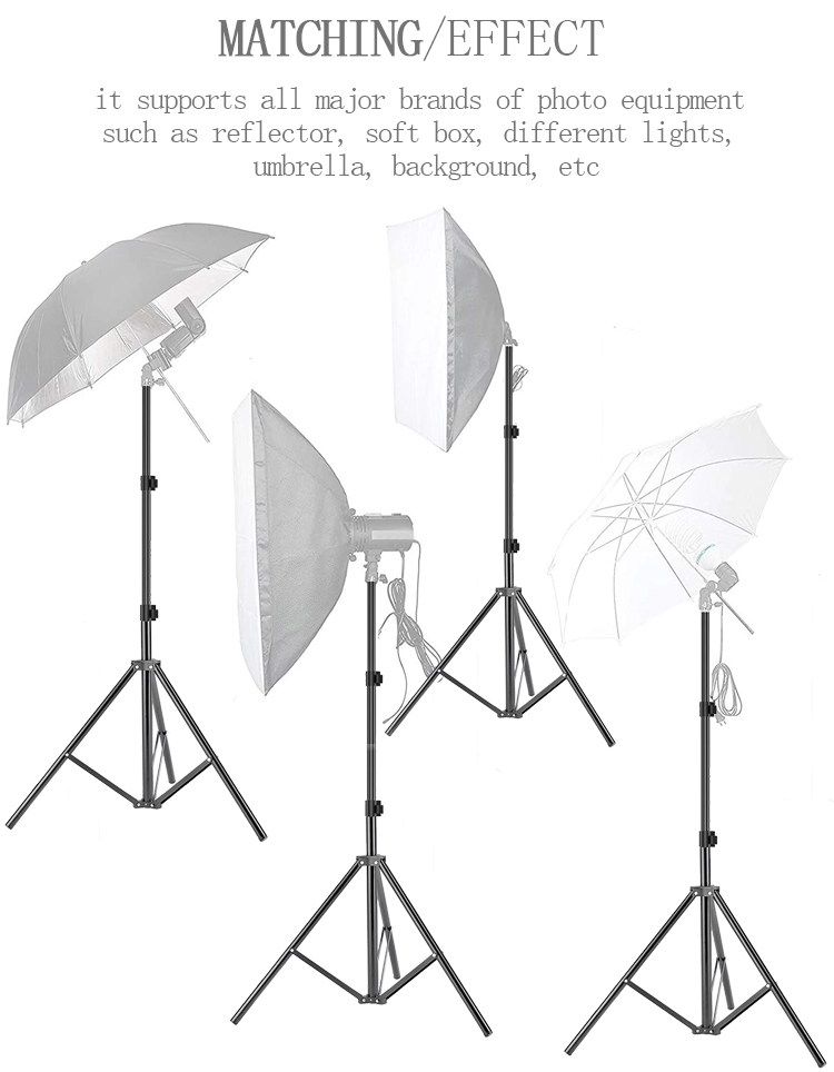 210 ซม. Heavy Duty อลูมิเนียมอัลลอยด์ Photo Studio Light Stand ขาตั้งกล้องสำหรับวิดีโอ, ภาพบุคคลและการถ่ายภาพ Lighting