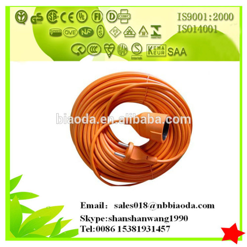 Europe 2pin orange extension cable with one socket