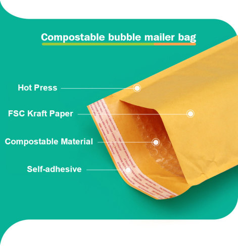 Kraft Paper Bubble Mailers Padded With Self Adhesive Closure