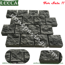 Natural split dark grey granite paver stones driveway stone mat