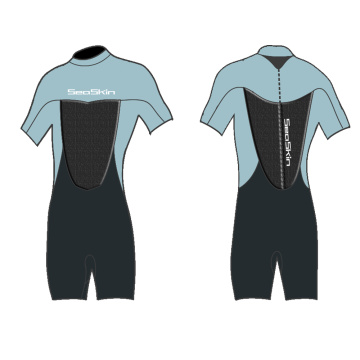 Seaskin Mens Back Zip Shorty Wetsuits Untuk Skuba Menyelam