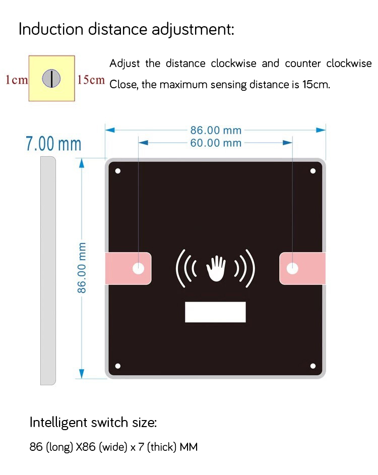 Smart touchless door switch infrared hand sensor for automatic door