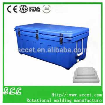 180L large Plastic Rotomold marine cooler, with excellent PU insulation foaming