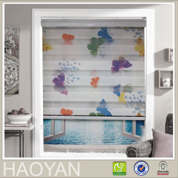 Double layer zebra roller blind with polyester material