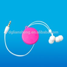 Best price promotional items for 2017 special earphone with retractable cable