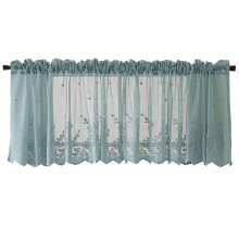 Factory Direct Kitchen Coffee Curtains: Small, Finished, Blue Lace Short Curtains