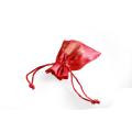 Chinese style red satin drawstring bag pouch