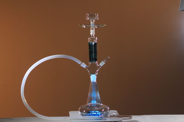 Customized hand blown led borosilicate glass pipe glass shisha hookah