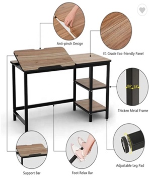 Top Gaming Computer Desk with Shelves
