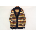 Custom Retro ethnisch dicker Stil gestreifte Strickjacke