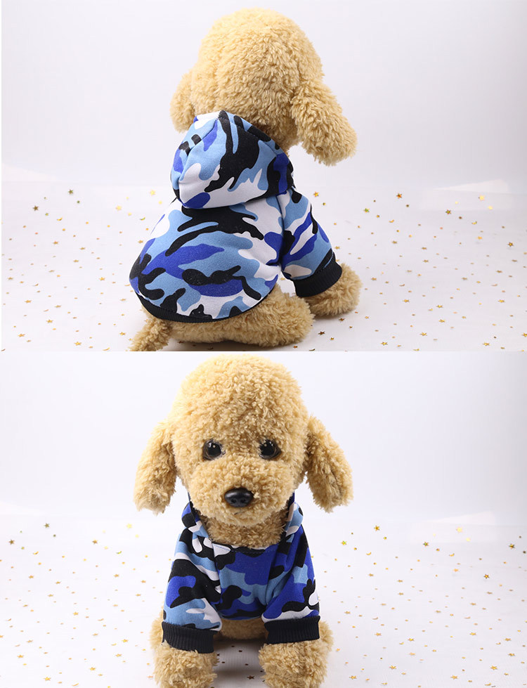 Dog Clothes Autumn Winter New Camouflage Clothes Stain resistant and Handsome Pet Clothes Cat New Two-legged Hoodies