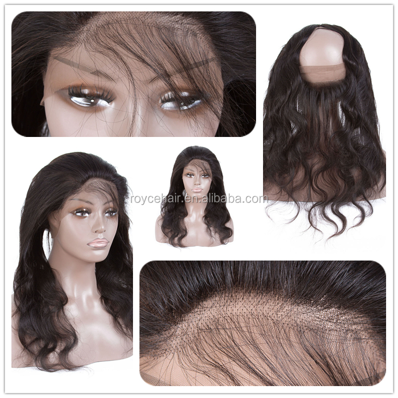 Indian Hair Brazilian 360 Degree Straight Front Full Swiss Lace Frontal Closure With Baby Hair