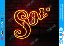 Custom Yellow Advertising Neon Sign Lamp , Glass Neon Lighting