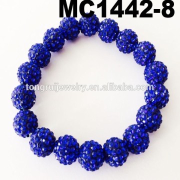 blue rhinestone beaded bracelet stretch bracelets