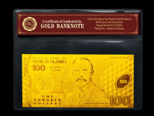 New Zealand 100 Bank Note 24k Gold Engrave Banknote Plated , Gold Currency Notes