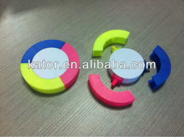 round highlighter / highlighter pen / multi-colored highlighter pen