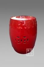 red colored glaze porcelain cool stool