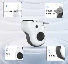 5 inch LOCK silent medical tpr vehicle caster