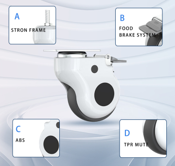5 inch LOCK silent medical tpr vehicle caster