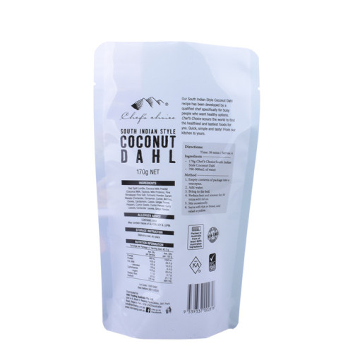 Udržitelný standard Stand Up Pouch Coconut se zipem