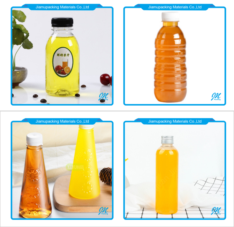 Clear 350ML Disposable Plastic Juice Bottle with Screw Cap