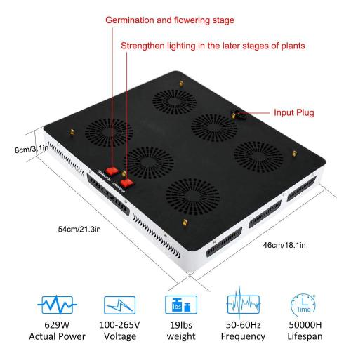 Luz de cultivo LED de mazorca de 3000 vatios