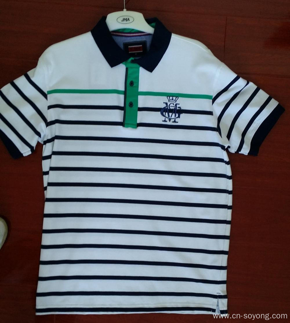 100% Cotton Yarn Dyed Short Sleeve Polo Shirts