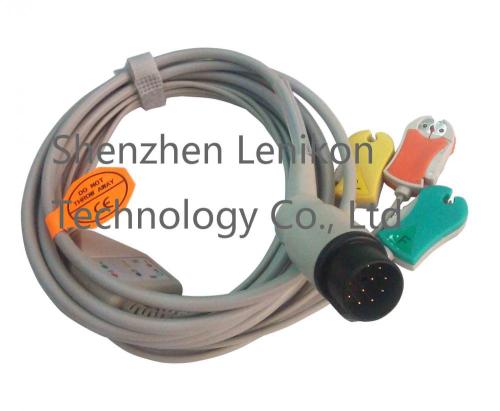 Nihon Konden 3 leads Snap ECG Cable