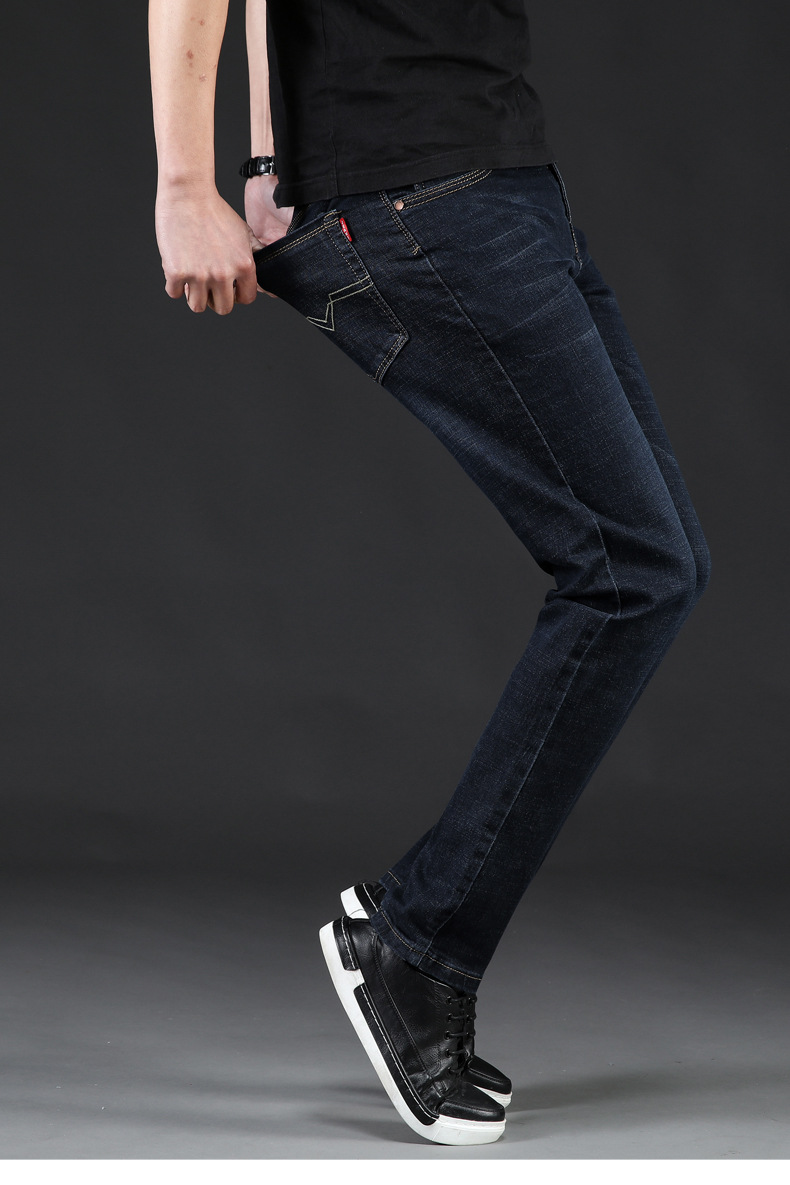 wholesale good price High quality black and blue men european straight trousers brands classic jeans