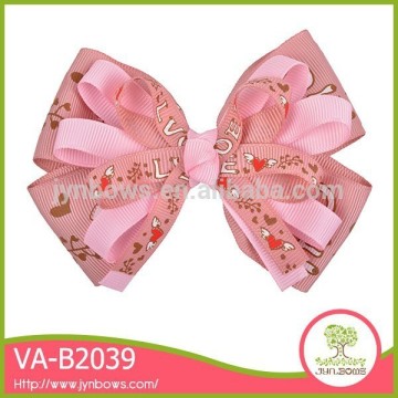 Elegant handmade eco-friendly pink nice printed make cheer bows