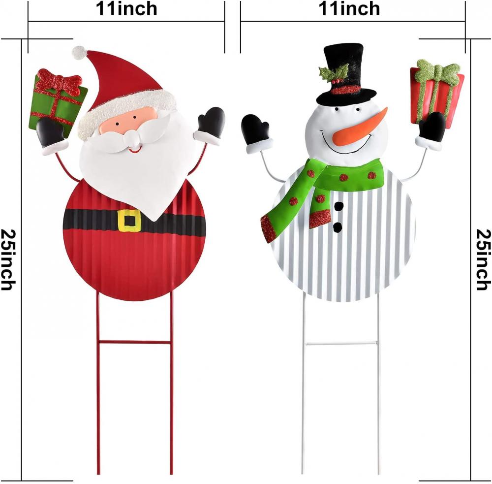 25 &quot;x 11&quot; Snowman en Santa Yard Borden