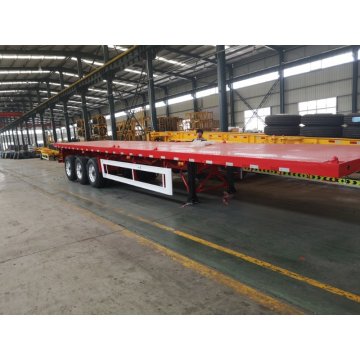 3-Axle Flat Bed Semi Trailer untuk wadah 40 &quot;