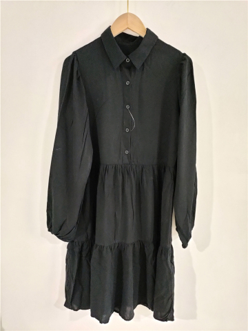 Black Long Sleeve Stand Collar Dresses