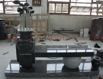 Black Granite Golf Sport Carving Memorial