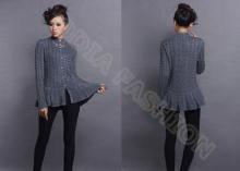 Full Cable Knit Women Turtle Neck Sweater Cardigan long sle