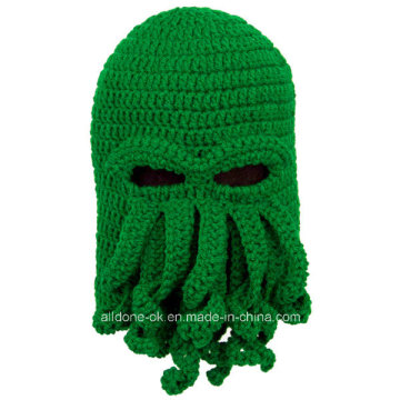 Unique Octopus Mask Mão Feita Tricô Knitted Inverno Hat