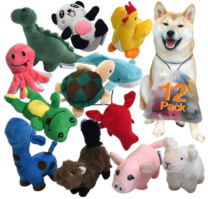 Squeaky Plush Dog Toy Pack for Puppy