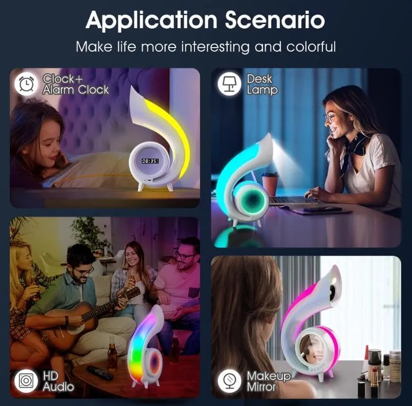 Vintage-Inspired Bluetooth Speaker with Colorful LED Clock Display