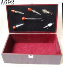 Wooden box wine opener set