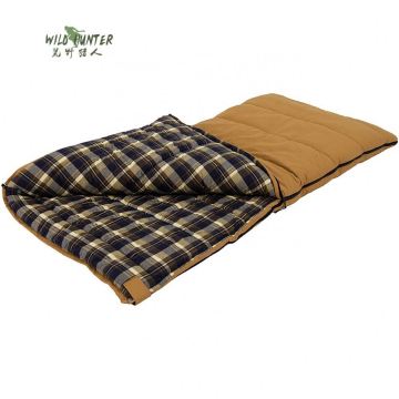 Outdoor Camping Hiking Rectangle Canvas Cotton Flannel Sleeping Bag