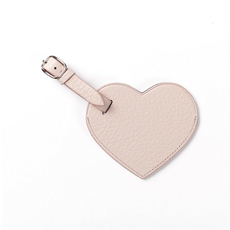 New Creative PU Leather Mini Heart-Shaped Luggage Tag Custom Factory Wholesale Travel Luggage Label Accessories Logo Pattern