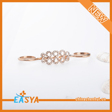 Fashion White Crystal Infinity  Charm Four Finger Ring