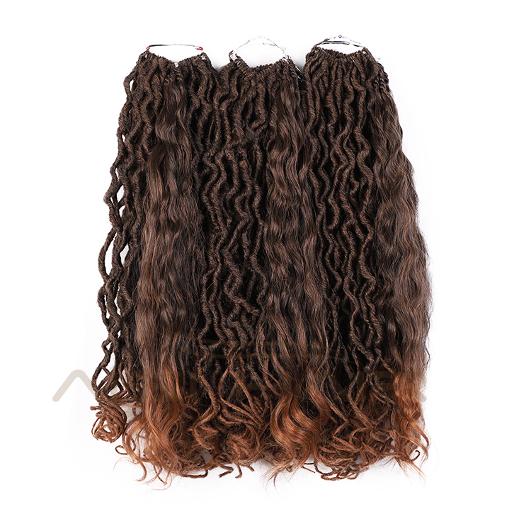 Aisi Hair 20 Inch Ombre Brown Faux Locs Crochet Braids Hair Faux Locks Synthetic Braids Hairpieces Extensions For Black Women