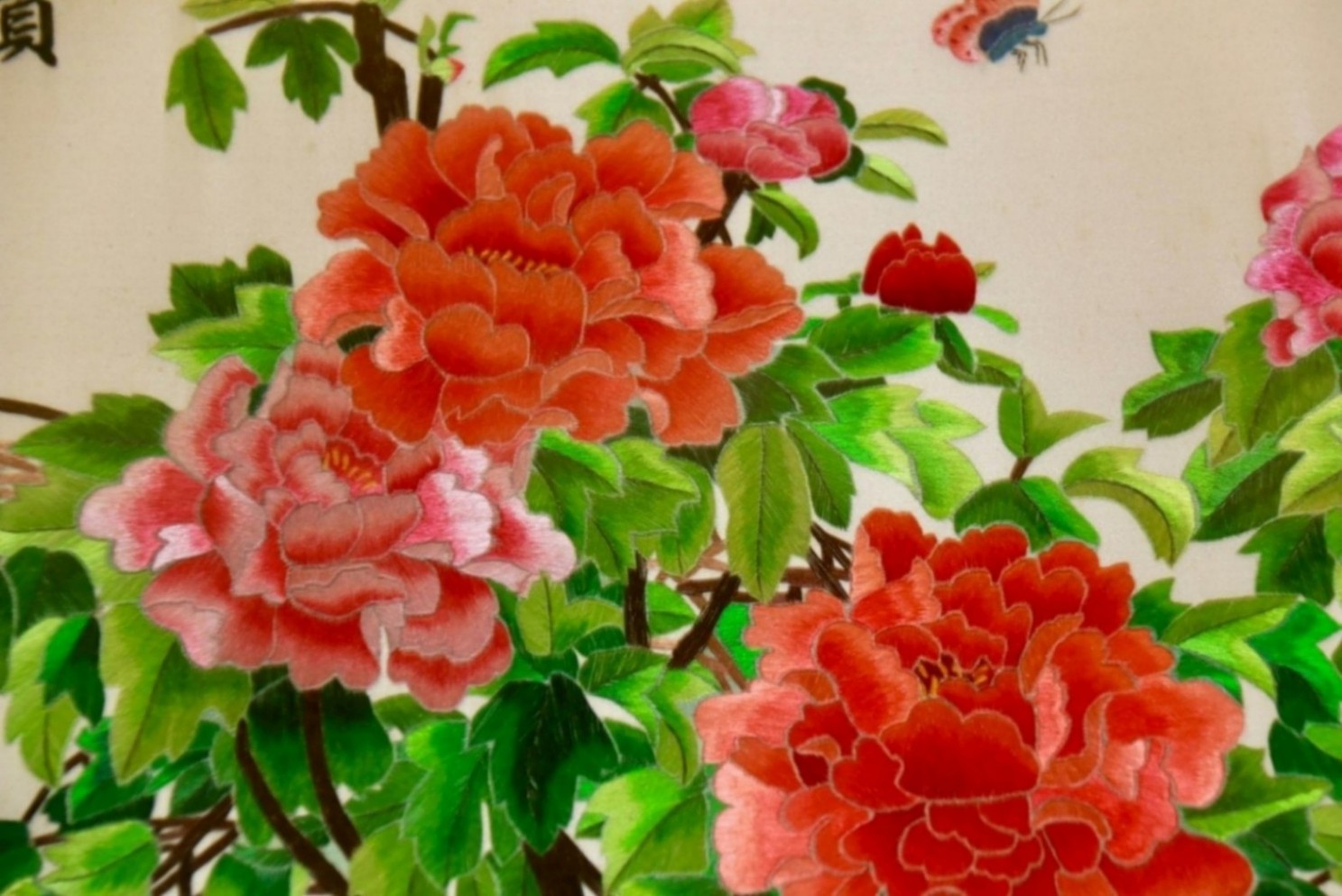 bordado de seda silk embroidery
