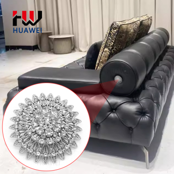 Round Shape Decorative Button Upholstered Sofa Bed