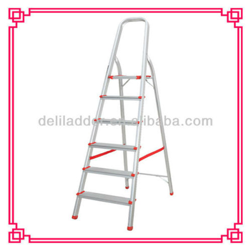 6 step aluminium domestic folding household ladder EN131 SGS CE